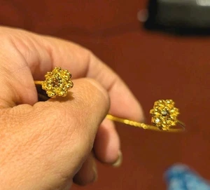 Alex & Ani  Topaz Flower Cuff bracelet - Picture 1 of 3