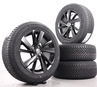 16Zoll Allwetterräder VW Golf 8 VIII Original Alu-Felgen schwarz glanz 205/55R16 - Bild 1 von 4