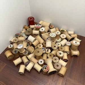 Carretes de madera. - Lote de 100 - Algunos con anuncio - Vintage - Imagen 1 de 9