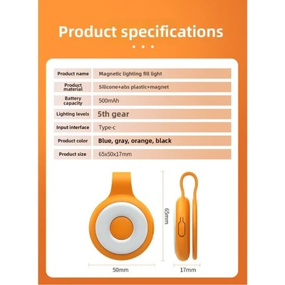 Magnetic Clip Light USB Rechargeable with Five Adjustable Modes for Night Use - Image 1 of 4