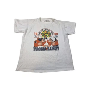 Florida Citrus Bowl 1990 White Shirt Virginia Illinois Size Large - Picture 1 of 5