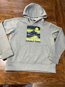 Burton Hoodie Boys Gray Mountain Long Sleeve Pullover Sweatshirt Small 7/8 - Picture 1 of 9