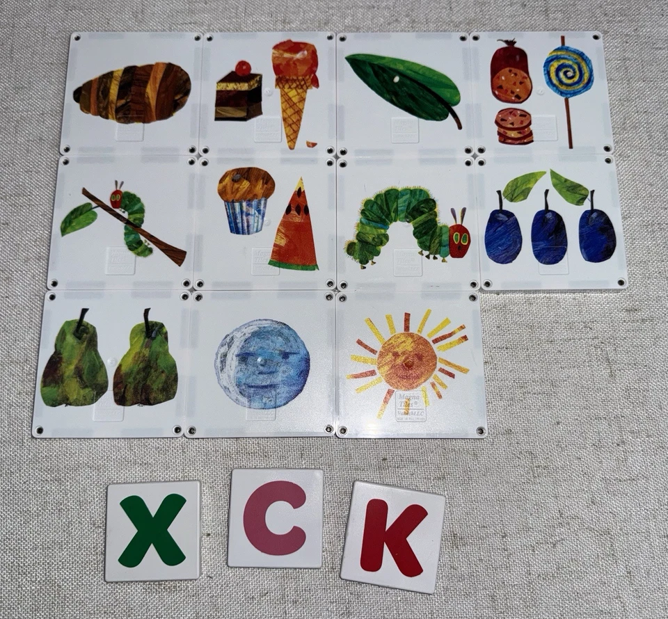 Lote Azulejos Magna Eric Carle Oruga Hambrienta Piezas de Repuesto Imán STEM Foto 1 de 2