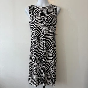 Vestido Vaina Estampado Cebra Calvin Klein Talla Mediana Pequeño Elastizado - Imagen 1 de 8