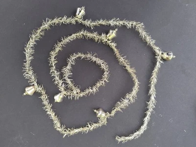 Stück schöner alter silberfarbener Tinsel mit 6 Glas Kugeln, ca.140 cm - Bild 1 von 4