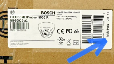 Lot of 10 Bosch NII-50022-A3 IP 5000 HD 1080p 3-10mm Indoor Camera AVF F1.3 Dome - Image 1 of 4