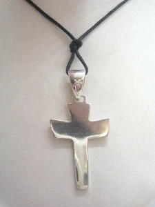Cruz de Plata 925 Con Gargantilla En Cable - Colgante - Santa Cruz Crucifijo - Imagen 1 de 6