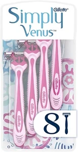 2 x Gillette Simply Venus 3 Disposable Women's 8 Razors Travel Legs Body Shaving - Picture 1 of 1