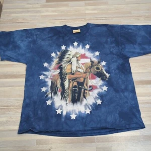 The Mountain Native American On Horse USA Tie Dye T-Shirt Mens XL/XXL, 90's - Picture 1 of 7