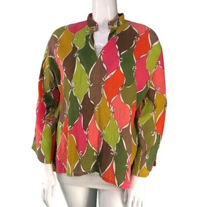 Emilio Pucci Womens Size M Tunic Top Blouse V Neck Cotton Vintage 1960s Colorful - Picture 1 of 16