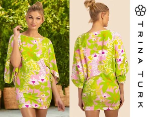 $152 NWT Trina Turk LA PALMA TUNIC Swim Cover Up Beach Resort Dress Sz L - Bild 1 von 11