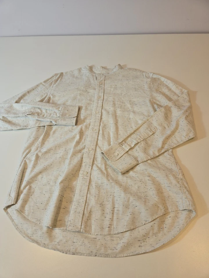 Club Monaco Mens Large Band Collar Slim Fit Shirt Long Sleeve Button Up - Image 1 of 4