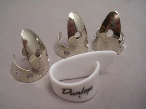 Dunlop 4 Piece LEFT HAND Finger Pick Set, .025", Includes Large LH Thumbpick - Picture 1 of 2