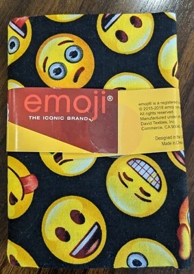 NEW (1) Yard Pre-Cut Emoji Pattern 100% Cotton Fabric.  - Image 1 of 2