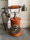 Vintage Style Wood & Metal Push Button Telephone.