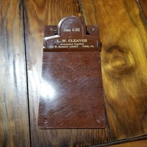 Vtg L. W. Cleaver Automotive Supplies York PA Advertising Mini Clip Board CBN - Picture 1 of 8