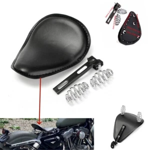 Motorcycle 1pcs PU Leather Spring Solo Style Metal Bracket Seat For Harley 883 - Picture 1 of 14