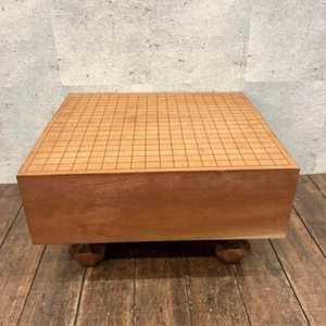 Japanese Go-Board Goban IGO Game W/ Legs Old Scratches Vintage Fedex Used F/S - Picture 1 of 13