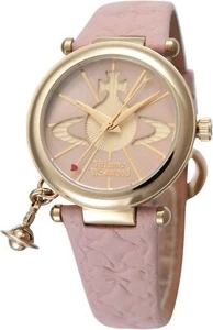 Vivienne Westwood Ladies Watch Orb II VV006PKPK Pink Leather Strap - Picture 1 of 3