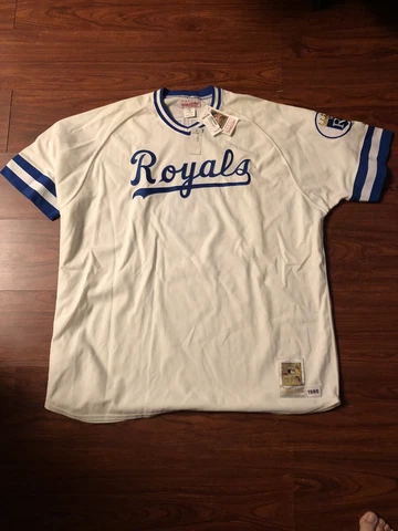 Vintage Mitchell & Ness Kansas City Royals Jersey George Brett 1980 White Sz 4XL Cover