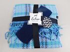 Echo Design Plaid Scarf & Headband Earwarmers Winter Wear Gift Set Blue #5786