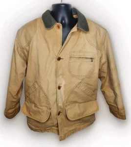 LL Bean Lined Guide Wool Canvas PrimaLoft Green Jacket Medium Chore Muck Farm M - Picture 1 of 15