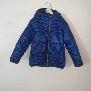 Calvin Klein Jeans Boys XL 7X Blue Quilted Jacket Hooded - Picture 1 of 8