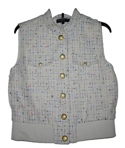 CHALECO BOMBER TWEED CENTRAL PARK West Talla S NUEVO CON ETIQUETAS $182 - Imagen 1 de 4
