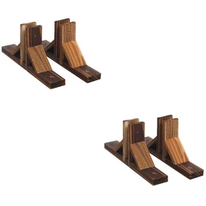Set of 2 Solid Wood Fence Garden Railings Feet Foot Privacy Stand - Picture 1 of 8