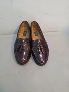 Mocasines Bass Weejuns Jeremy para Hombres 10 D Cuero Borgoña Sin Cordones Borla Penny - Imagen 1 de 7