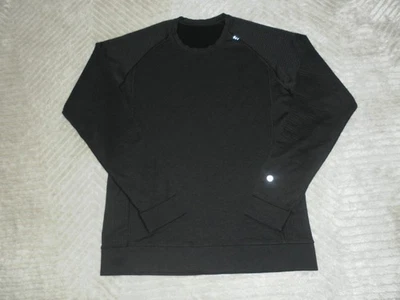 Lululemon Para Hombre M/Med Engineered Warmth Manga Larga Crew Negro Mezcla de Lana Merino Foto 1 de 4