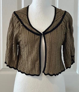 Massimo Dutti Shrug / Cardigan - Black & Gold - Size L (14) - BNWT - Picture 1 of 9