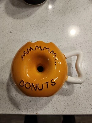 Taza de café Simpsons Donut de los años 90 “MMMMM…Donuts” Bigmouth Inc. Dibujos animados de los 90 Homero Foto 1 de 4