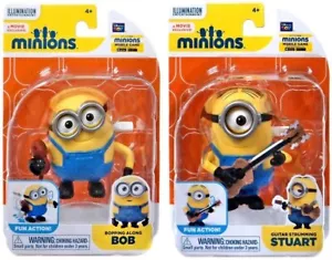 Minions Guitar Strumming Stuart Bopping Along Bob Wind-Up Figure Set Despicable - Foto 1 di 2