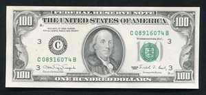 FR. 2173-C 1990 $100 FRN FEDERAL RESERVE NOTE PHILADELPHIA, PA GEM UNCIRCULATED - Picture 1 of 2