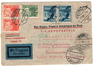 Zeppelinpost 1. Viaje a Sudamérica vuelo especial 1931 línea Innsbruck Austria - Imagen 1 de 2