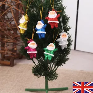 Pack of 6 vintage 1970s STYLE Santa Christmas Tree Decorations new sealed - Picture 1 of 5