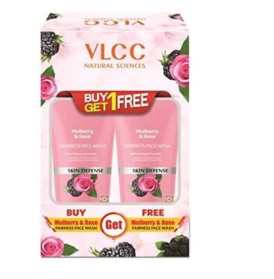 VLCC Mulberry & Rose Face Wash 150ml x2 | Brightening Cleanser Gel - Image 1 of 2