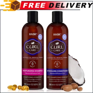 HASK CURL CARE Shampoo + Conditioner Set Coconut & Argan Oil for Curly Hair - Picture 1 of 6