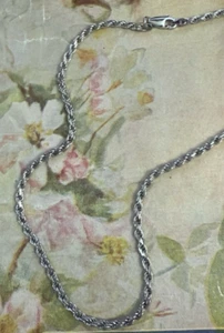 Collana catena corda taglio argento sterling 925 massiccio italiano uomo/donna - Foto 1 di 9