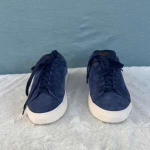 EUC Good Man Brand Blue and White Suede Sneakers with Lace-Up Design Size 8 - Picture 1 of 8