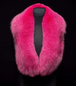 Real Saga Furs Hot Pink Fox Fur Ladies Handmade Glamurious Scarf Boa Stole Shawl - Picture 1 of 5