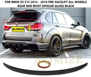 For BMW X5 X5M F15 2013 2018 M SPORT SE BLACK MID BOOT SPOILER LIP AERO STYLE - Picture 1 of 9