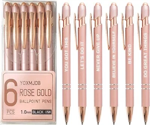 Stylus Pens for Touch Screens, 6 Pack Rose Gold Inspirational 6 Pcs - Picture 1 of 7