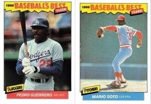1986 Fleer Sluggers Pitchers 10 Karten Lot Pedro Guerrero ODER Mario Soto - Bild 1 von 1