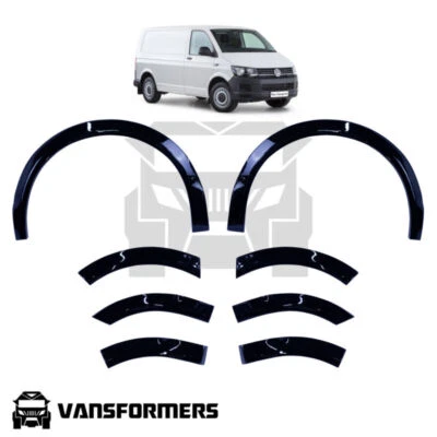 VANSFORMERS Volkswagen Transporter T6 2015-2019 Wheel Arch Trims Gloss Black SWB & LWB
