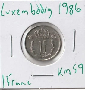 Coin Luxembourg 1 Franc 1986 KM59 - Picture 1 of 2