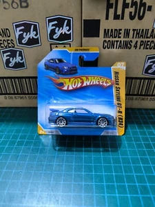 HOT WHEELS NISSAN SKYLINE GT-R R34 BLUE First Edition Short Card. With Protector - Picture 1 of 5
