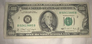 1990 (B) $100 US Dollar Bill Federal Reserve Note New York Bank - Picture 1 of 3
