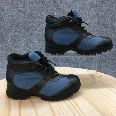 Sporto Waterproof Boots Womens 8 M Blue Faux Leather Ankle Top Round Lace Up - Image 1 of 4